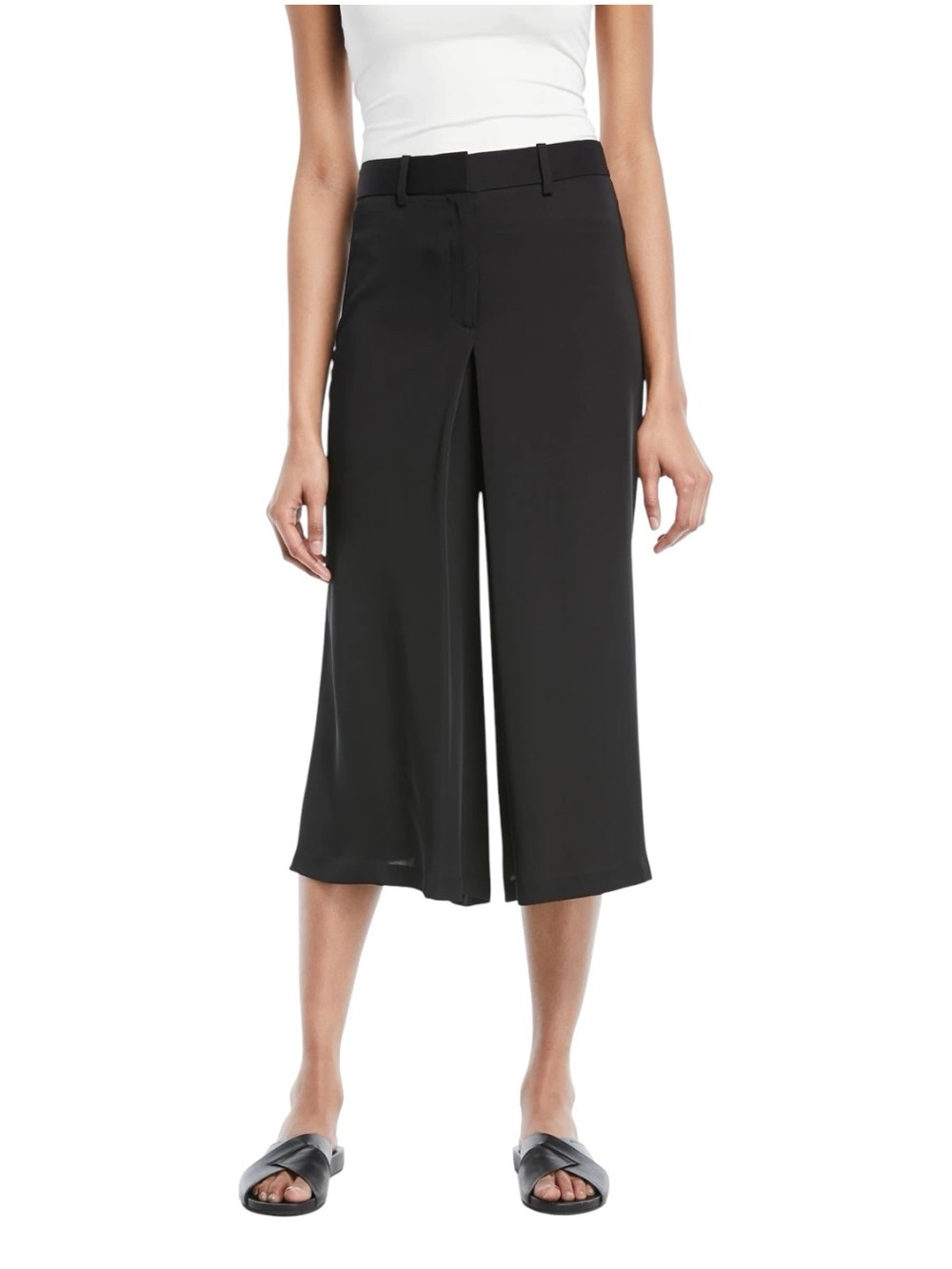 Theory Skirt Trousers Women's 10 US Modern Silk Georgette Black 100% Silk